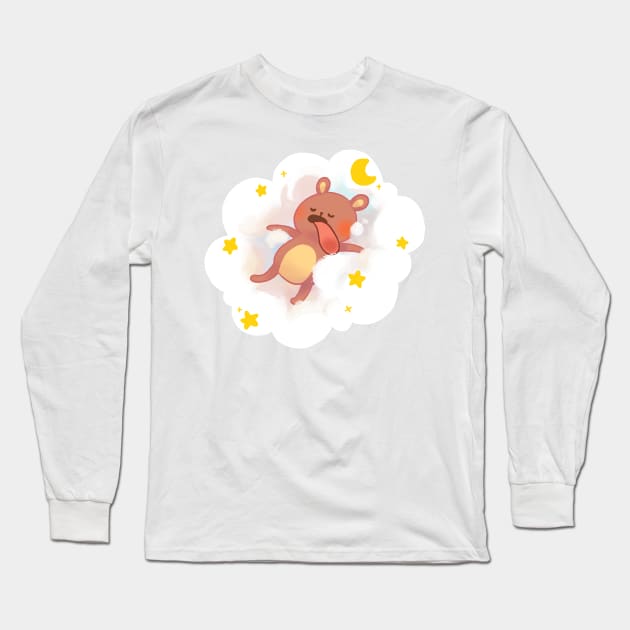 Bear Sleeping on a Cloud Long Sleeve T-Shirt by vooolatility